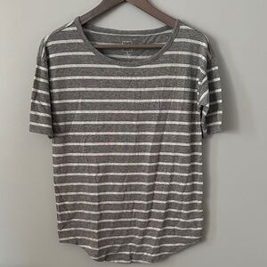GAP Gray Metallic Striped Tee Short Sleeve NWOT